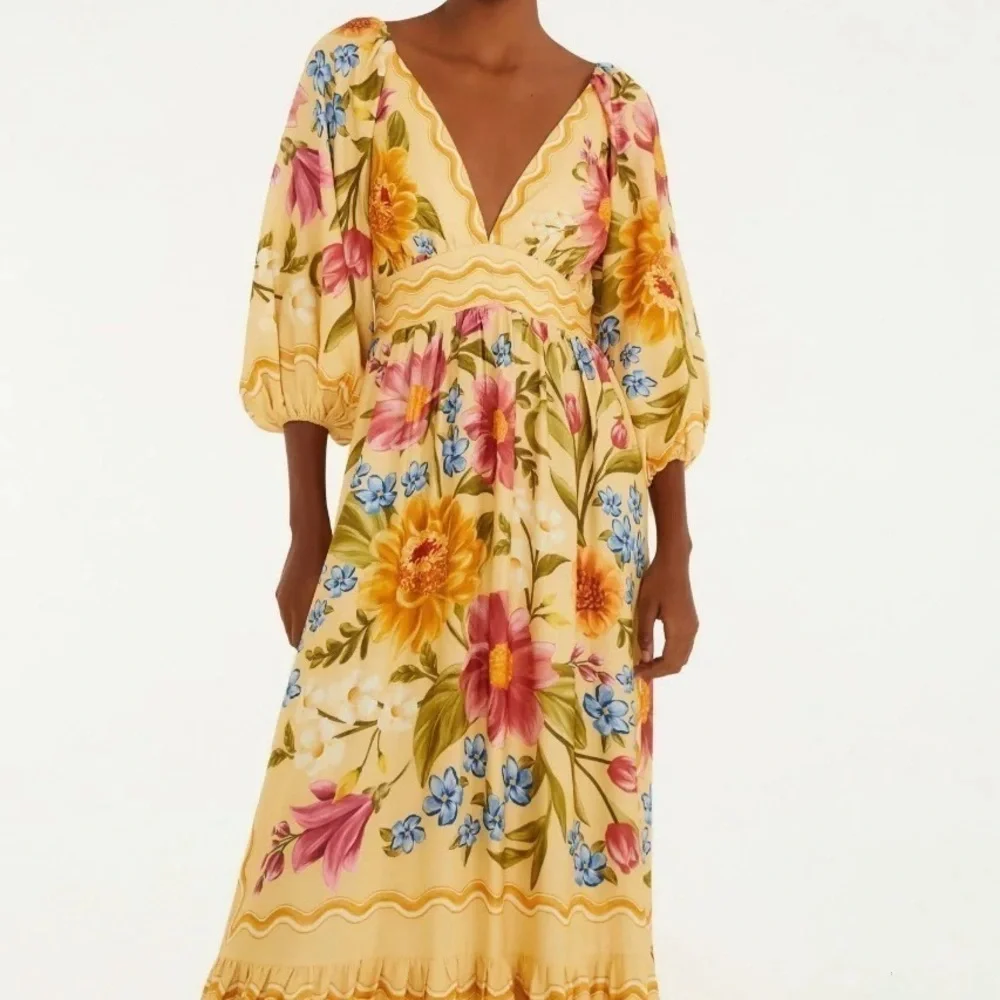Farm Rio Vestido Cropped Floral Mari Amarelo - Picture 4 of 9